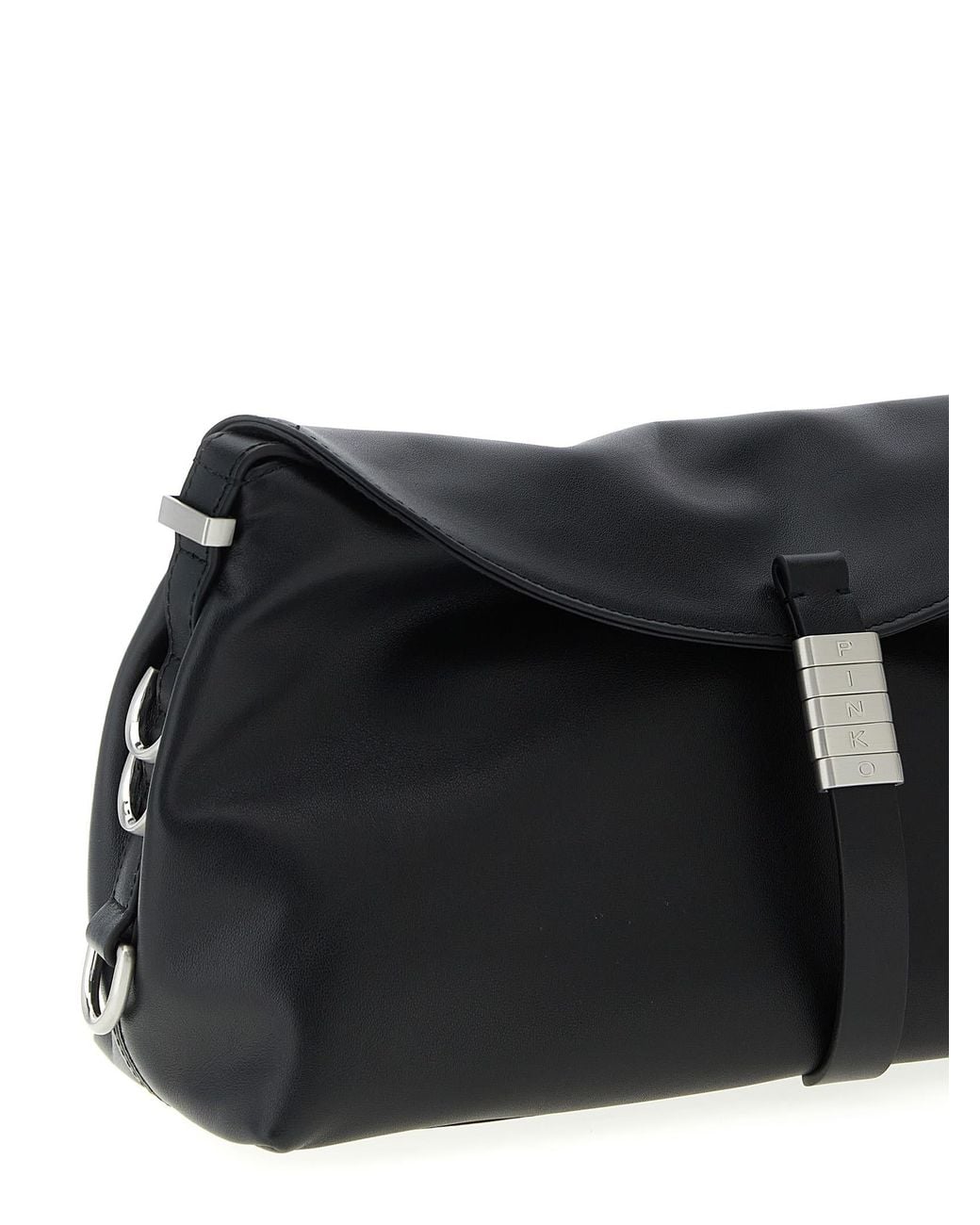 Pinko Black 'Saddle Baguette' Shoulder Bag