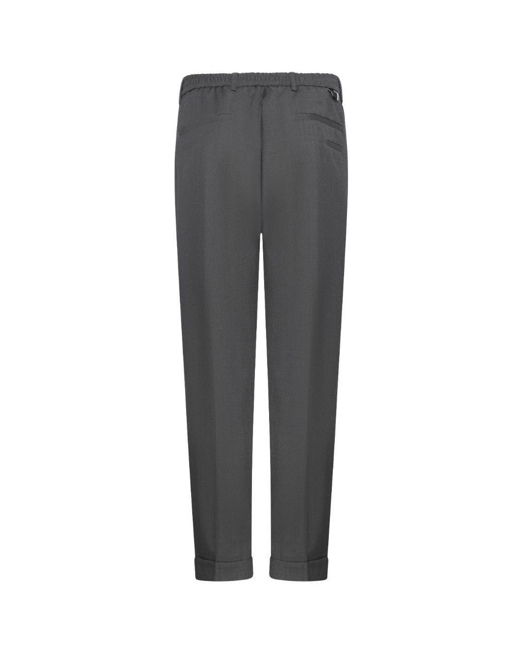 Low Brand Gray Slim Carrot-Fit Virgin Wool Trousers With Single Front Pleat for men