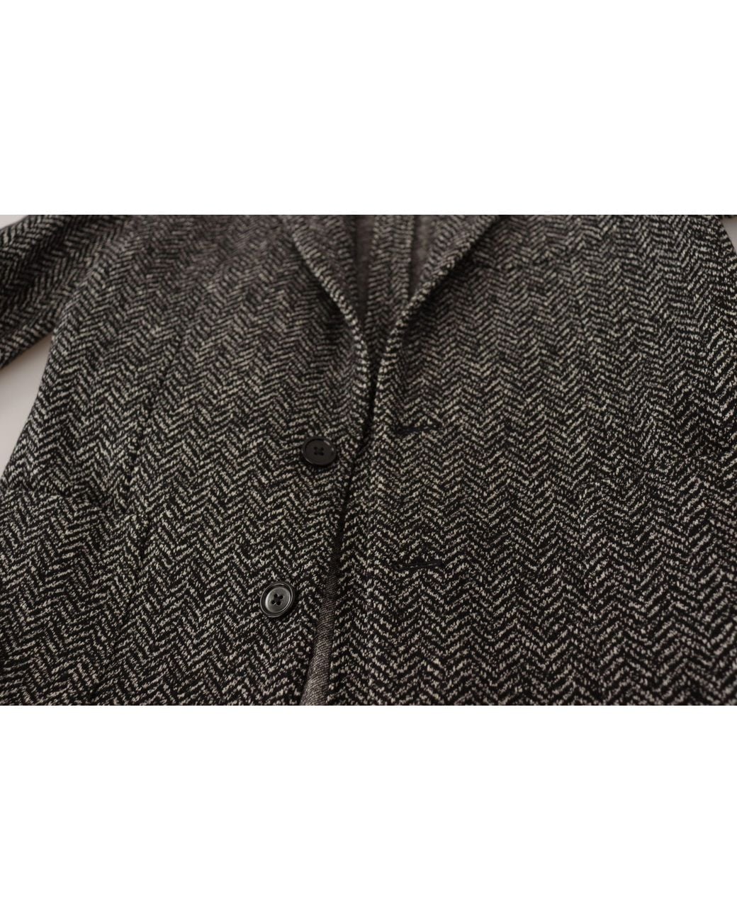 Dolce & Gabbana Black Cotton Single Breasted Fantasy Blazer Clothing for men