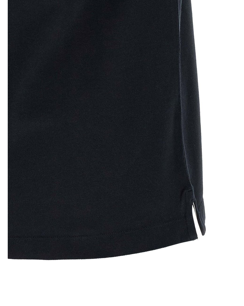Stone Island Black Logo-Embroidered Cotton Piqué Polo Shirt
