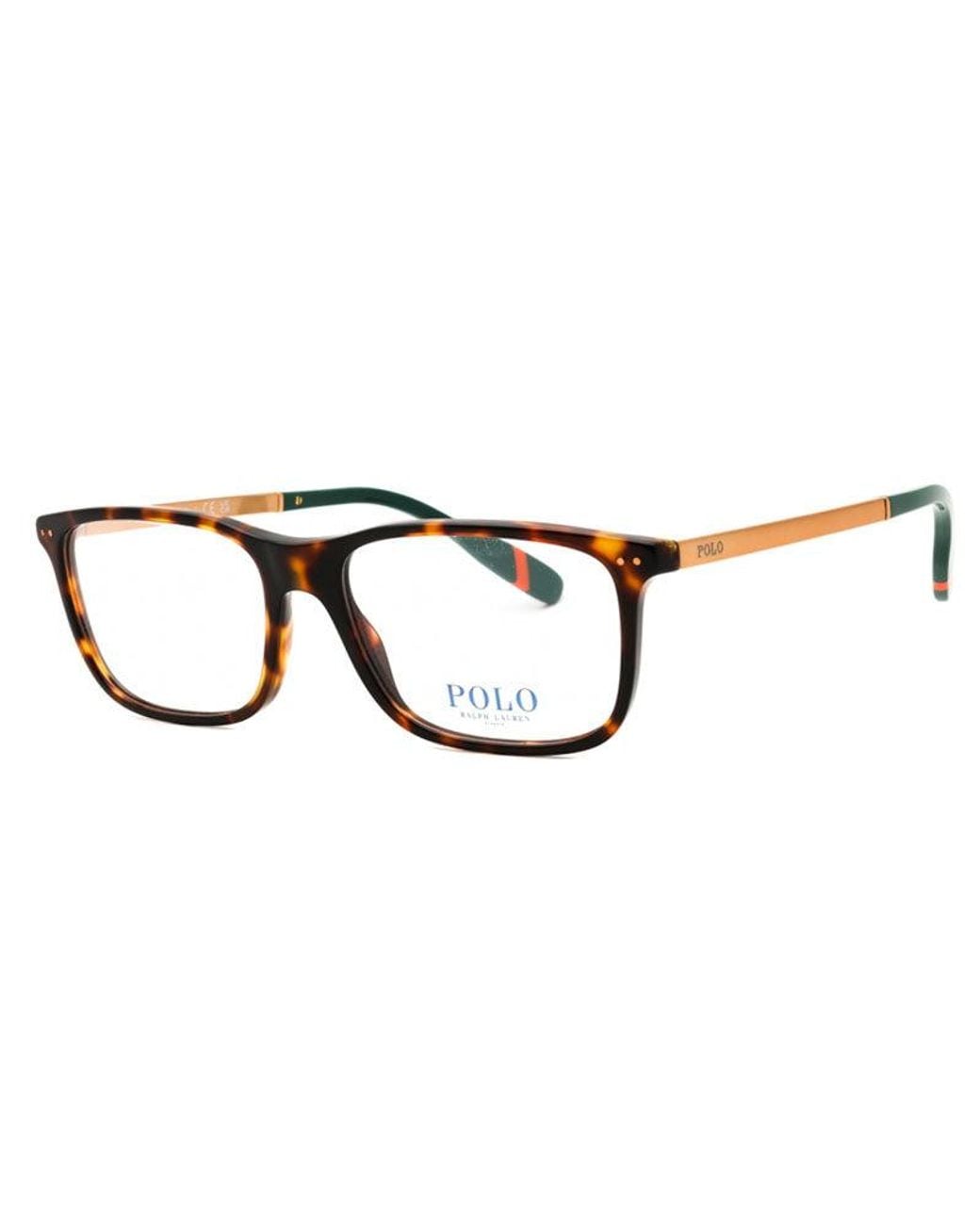 Polo Ralph Lauren Brown Eyeglasses Rectangle Full Rim, Shiny Tortoise Frame And Clear Demo Lenses Lens Ph22736137 Sunglasses for men