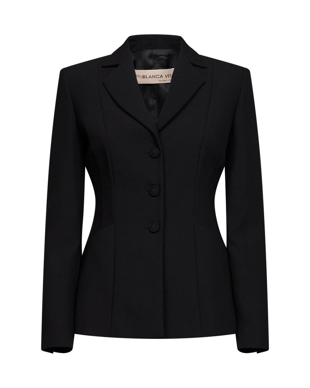Blanca Vita Black Jacket Gregis Crêpe Polyester