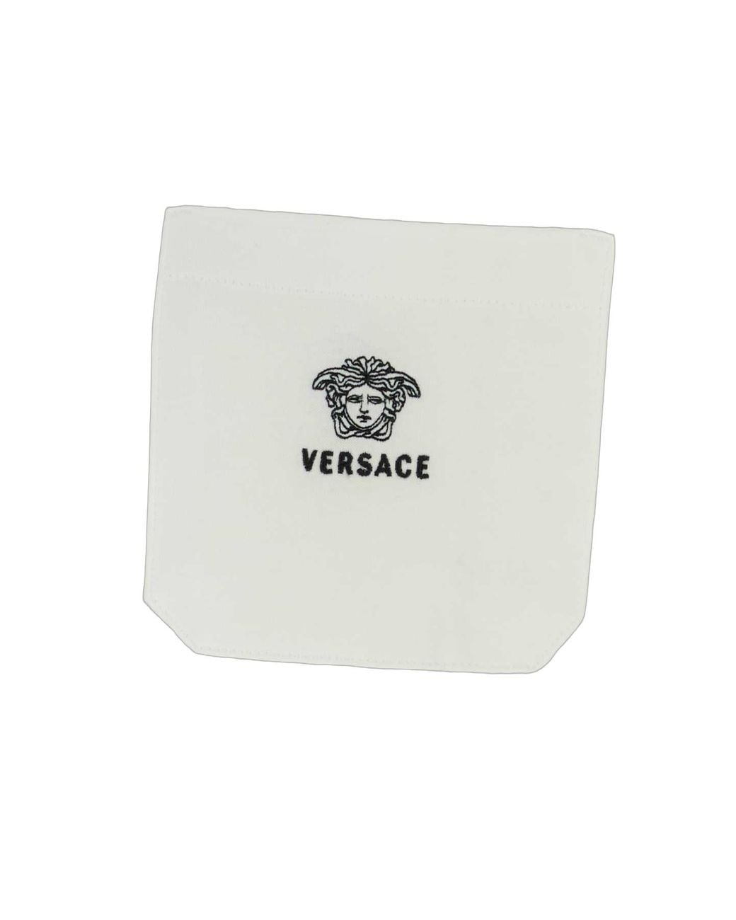 Versace White Versace Logo-Embroidered Cotton T-Shirt for men