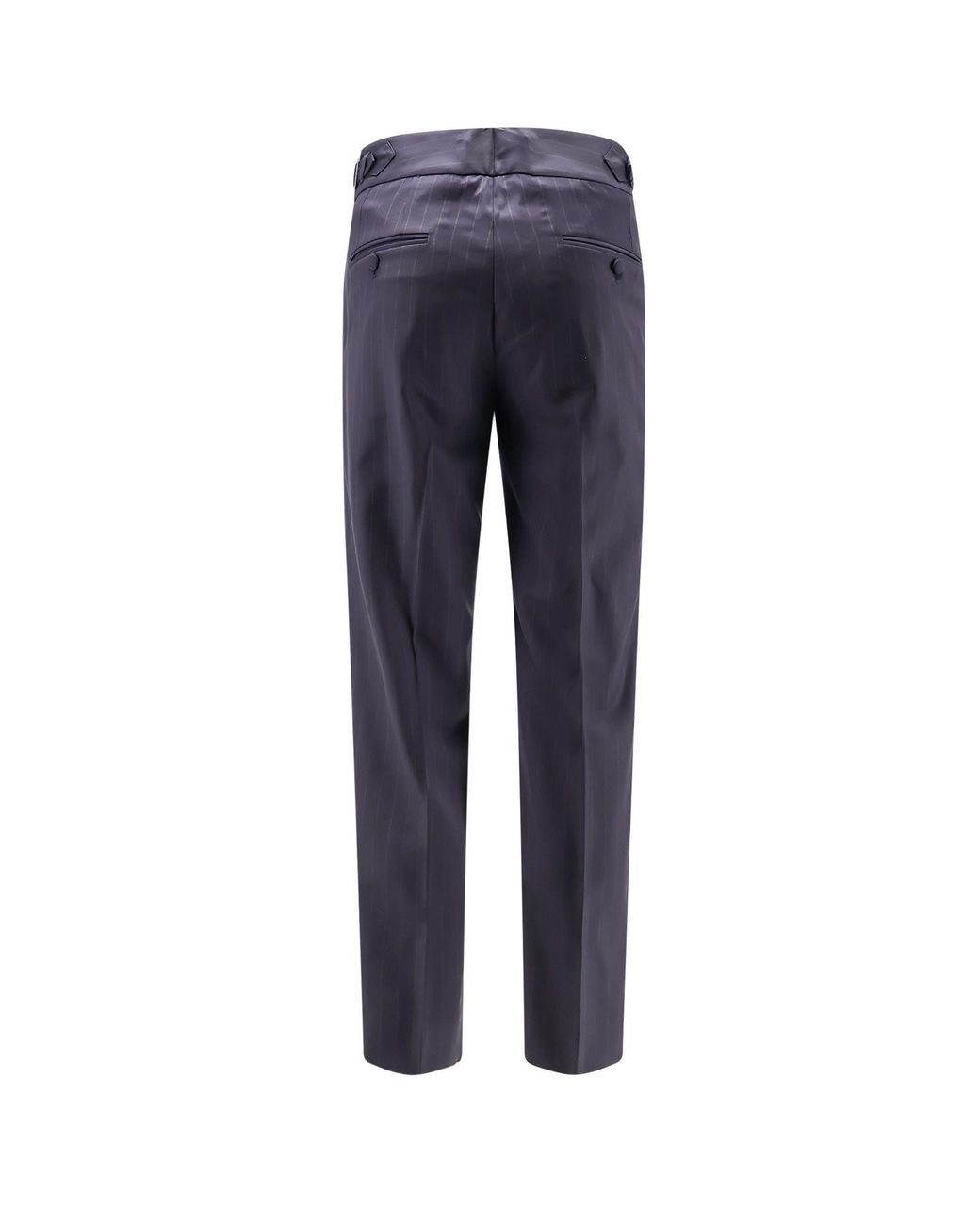 Dolce & Gabbana Blue Virgin Wool Trousers With Pinces for men