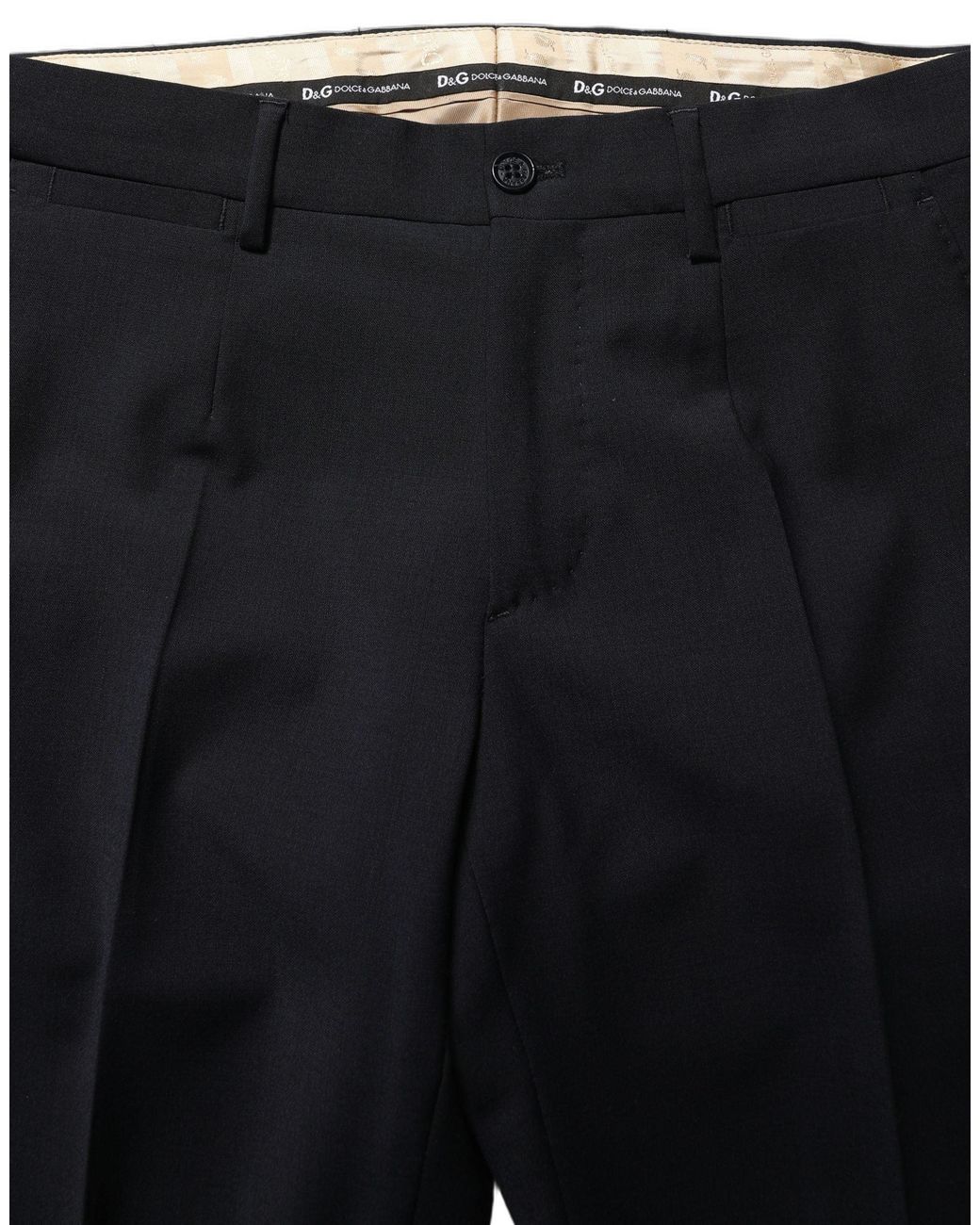 Dolce & Gabbana Black Dolce & Gabbana Wool Slim Fit Pant Suit for men