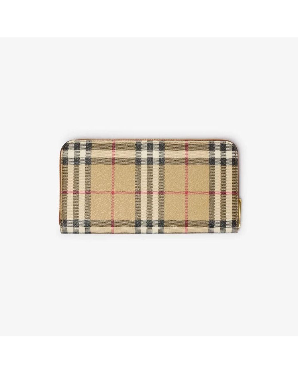 Burberry Natural Burberry Checked Canvas Wallet