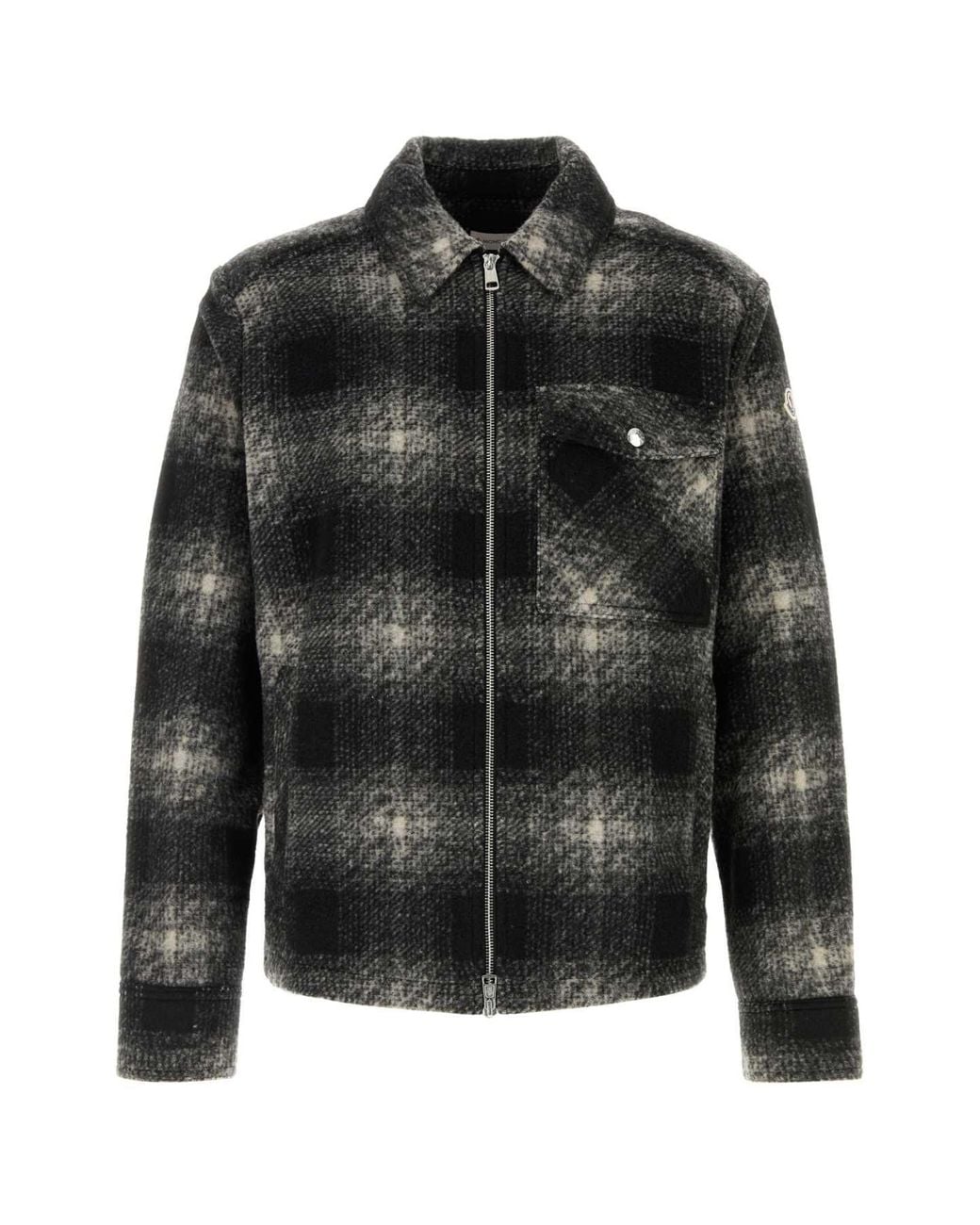 Moncler Black Moncler Wool-Blend Plaid Jacket for men