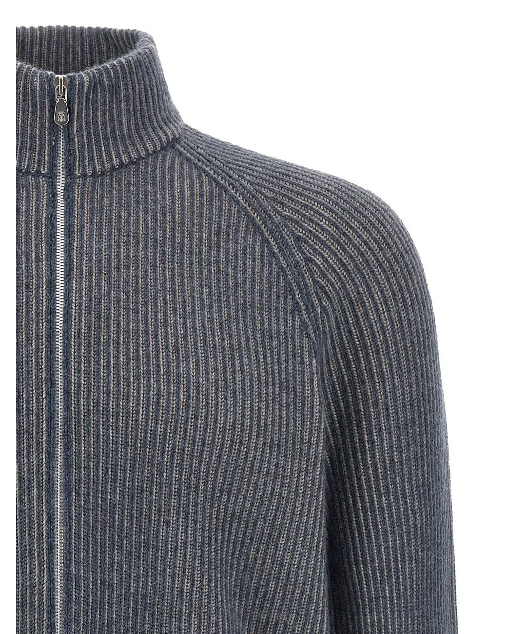 Brunello Cucinelli Gray Pure Cashmere Cardigan for men