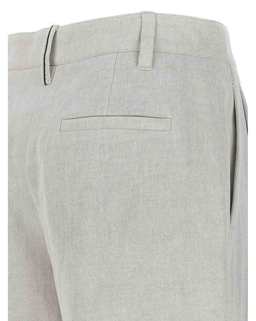 Brunello Cucinelli Gray Light Linen Blend Shorts