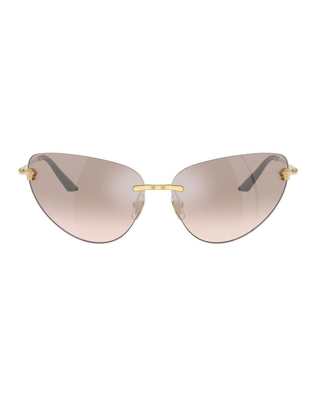 Versace Pink Sunglasses Cat Eye Rimless, Frame And Mirror Lens Ve22811002-8Z