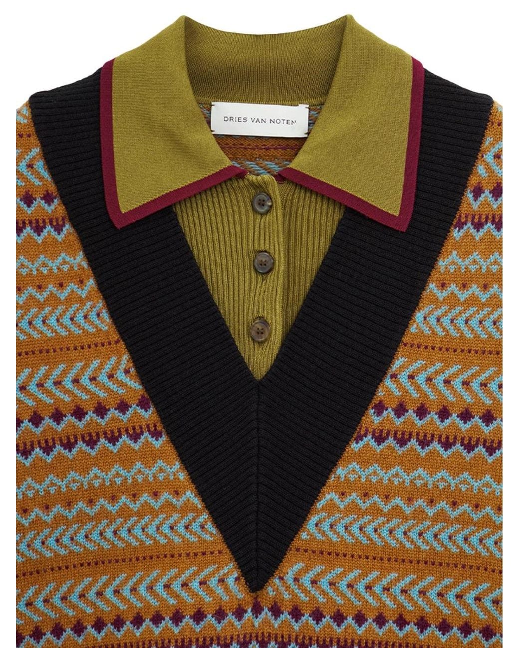 Dries Van Noten Green Boxy Jumper Ocra