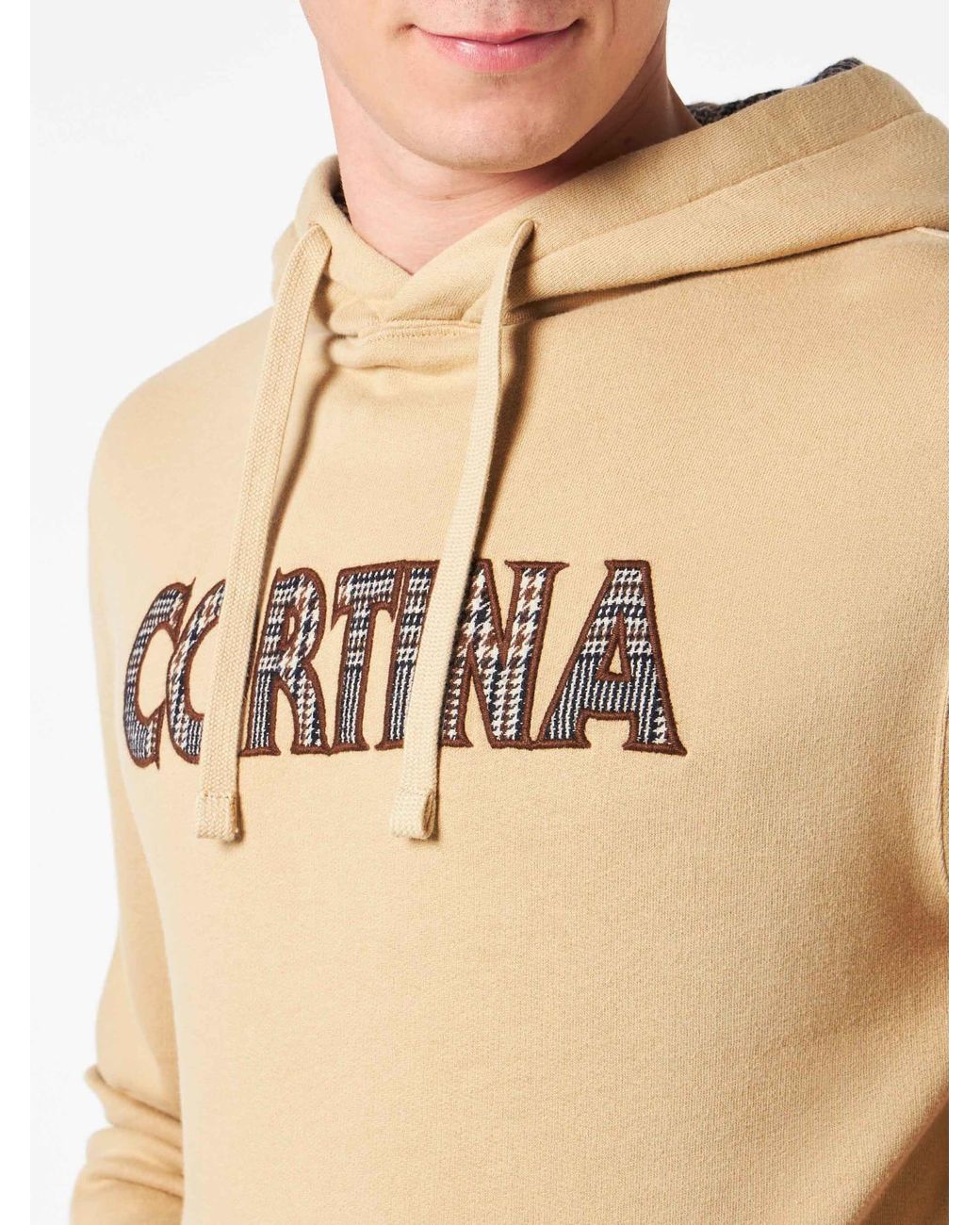 Mc2 Saint Barth Natural Hoodie With Cortina Patch for men