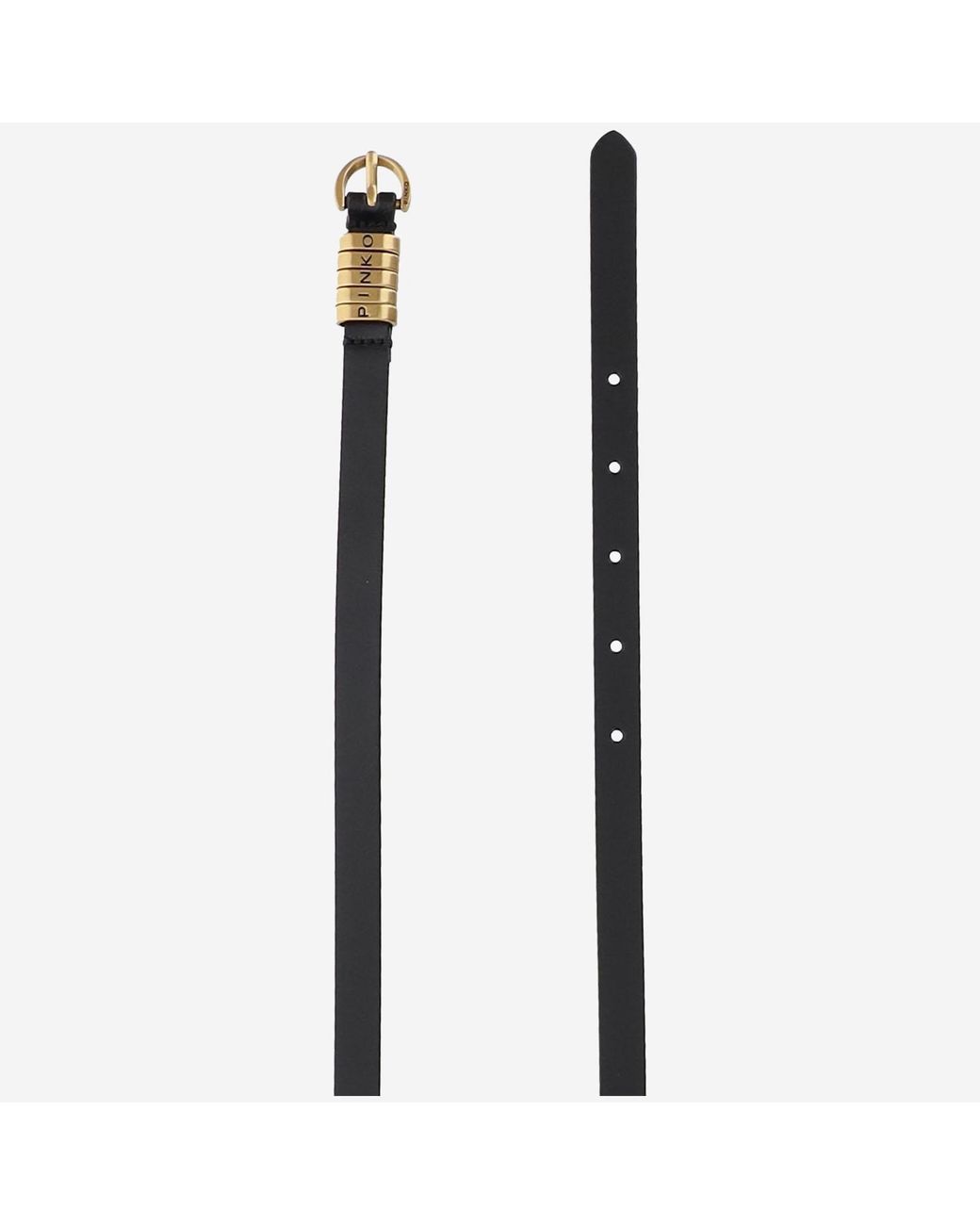 Pinko Black Leather Belt With Logo