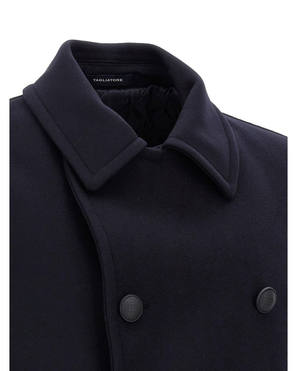 Tagliatore Blue Monaco Coat for men