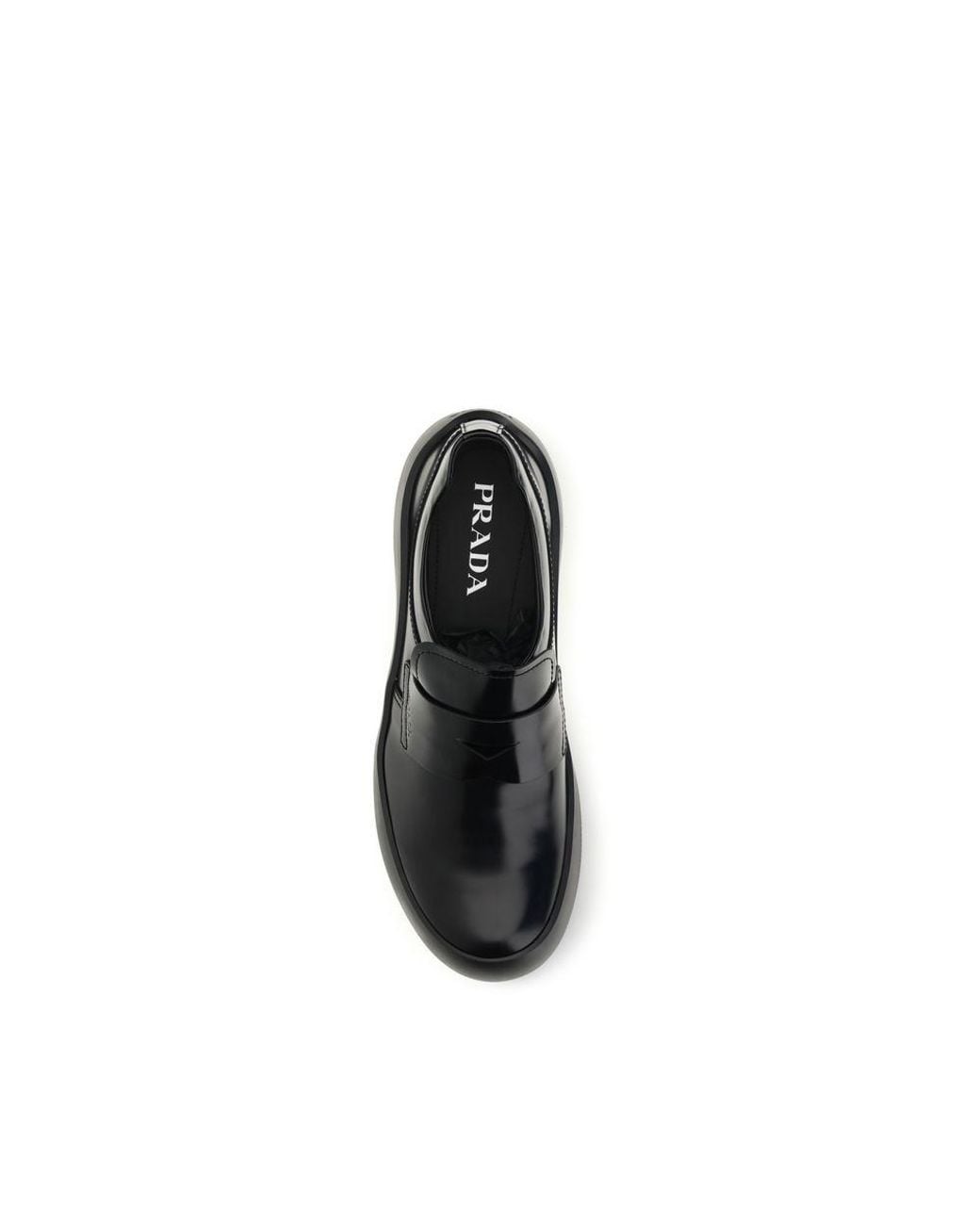 Prada Black Calf Leather Bos Taurus Slip-On Loafers for men