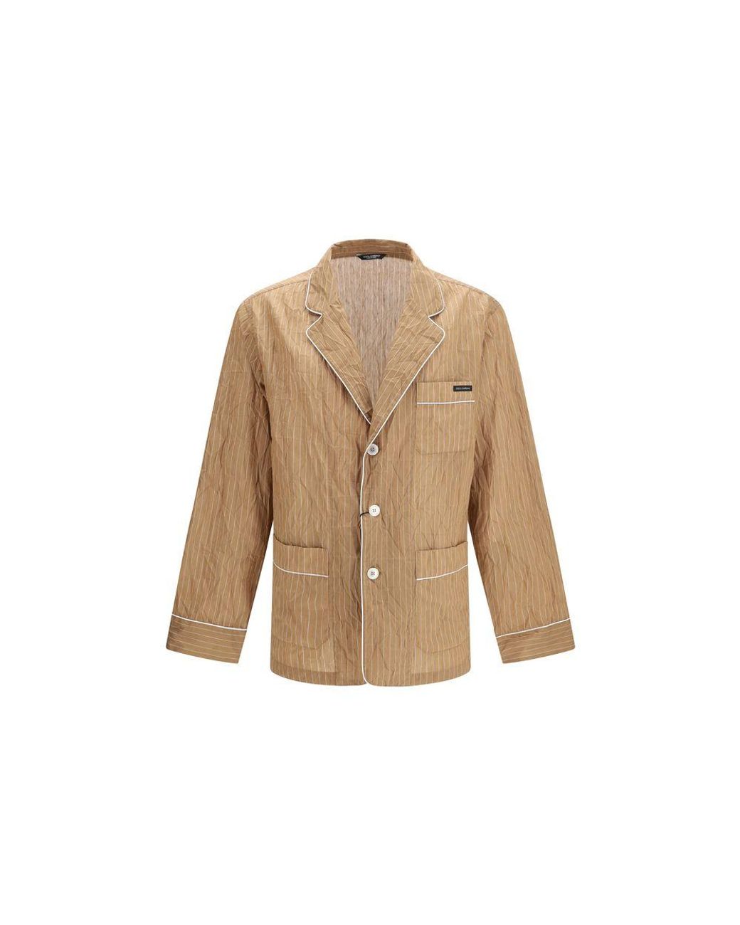 Dolce & Gabbana Natural Beige Linen Top Sleepwear for men