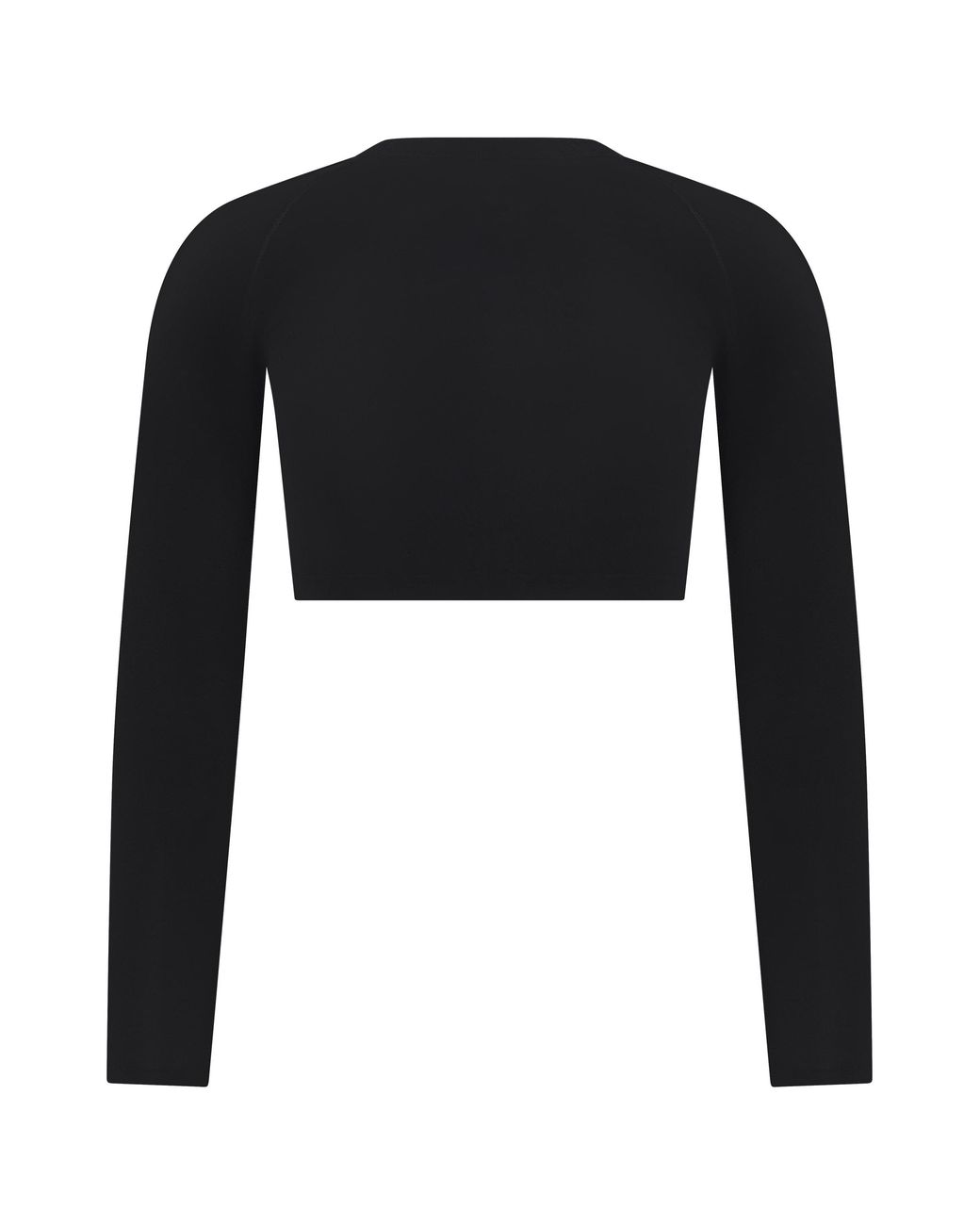 Alaïa Black Cropped Long-Sleeve Top Polyester Tops