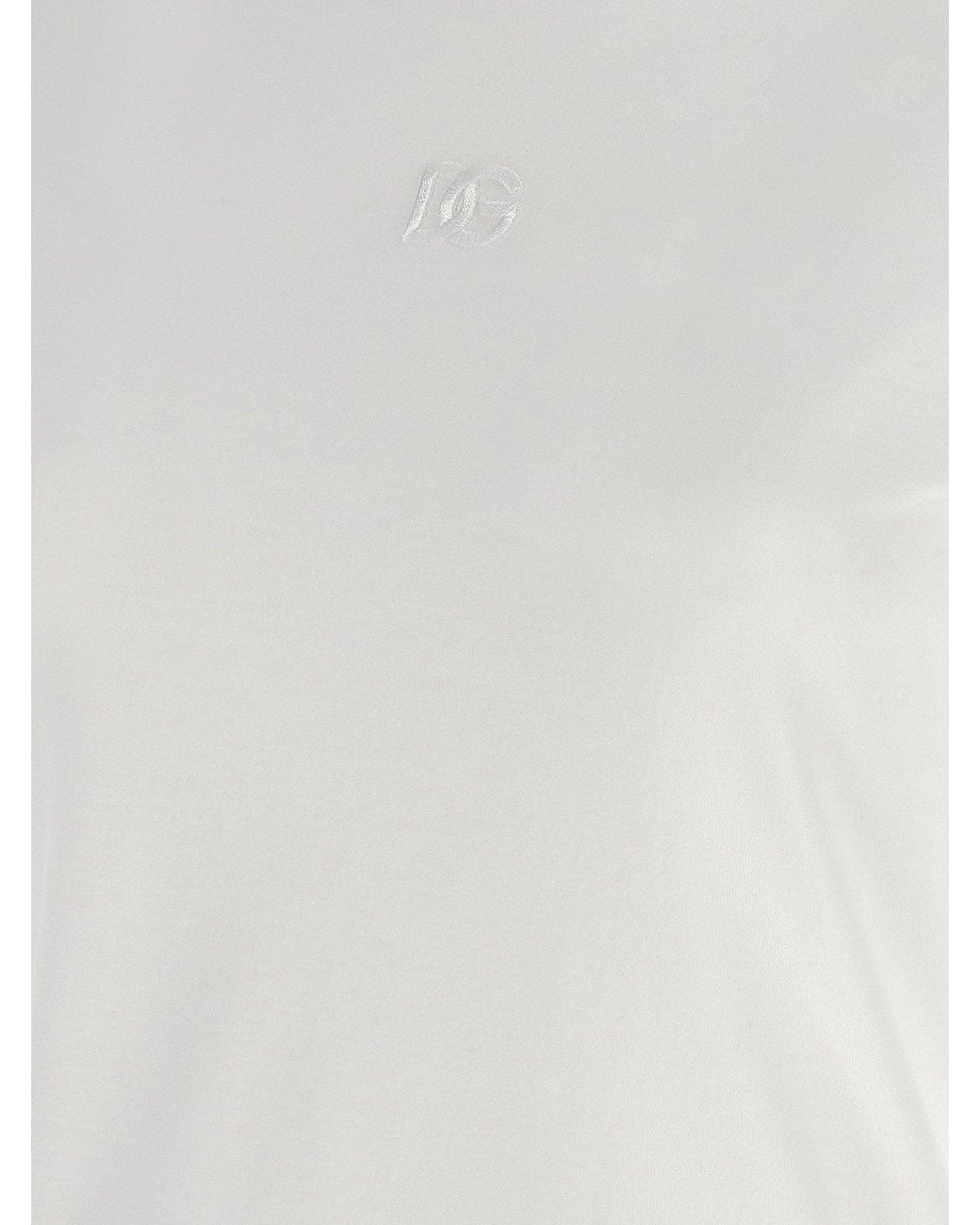 Dolce & Gabbana White Dolce & Gabbana Logo-Embroidered Cotton T-Shirt
