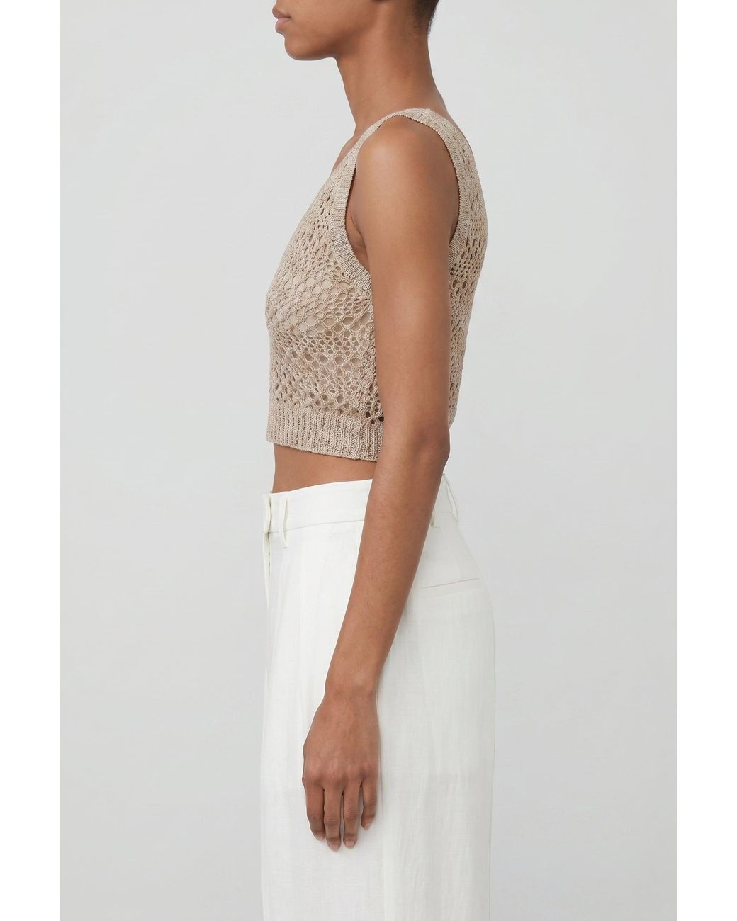 Brunello Cucinelli White Linen Silk Knit Sweater