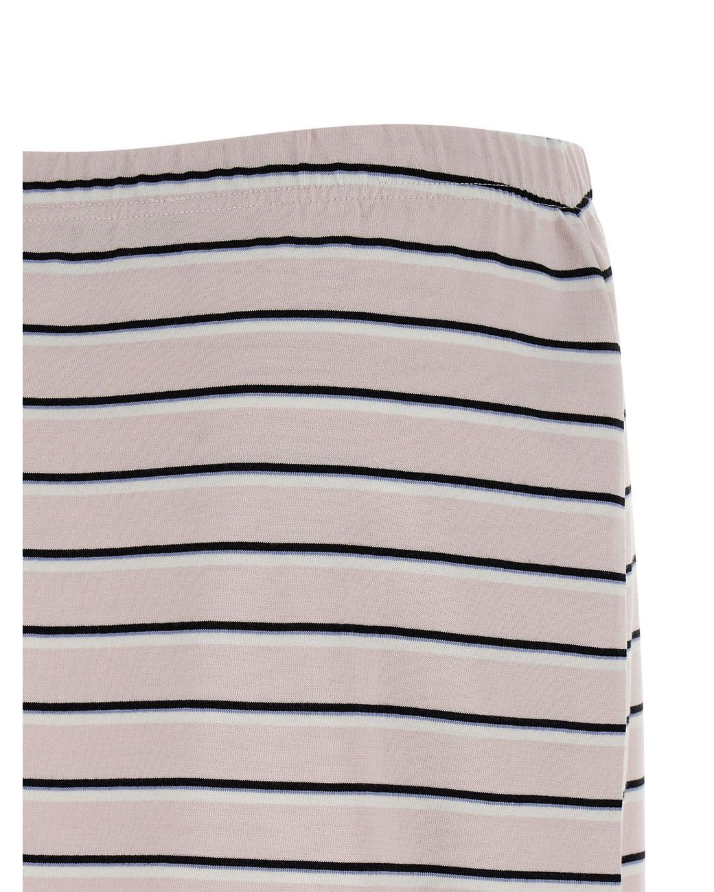 ROTATE BIRGER CHRISTENSEN Gray Striped Jersey Midi Skirt
