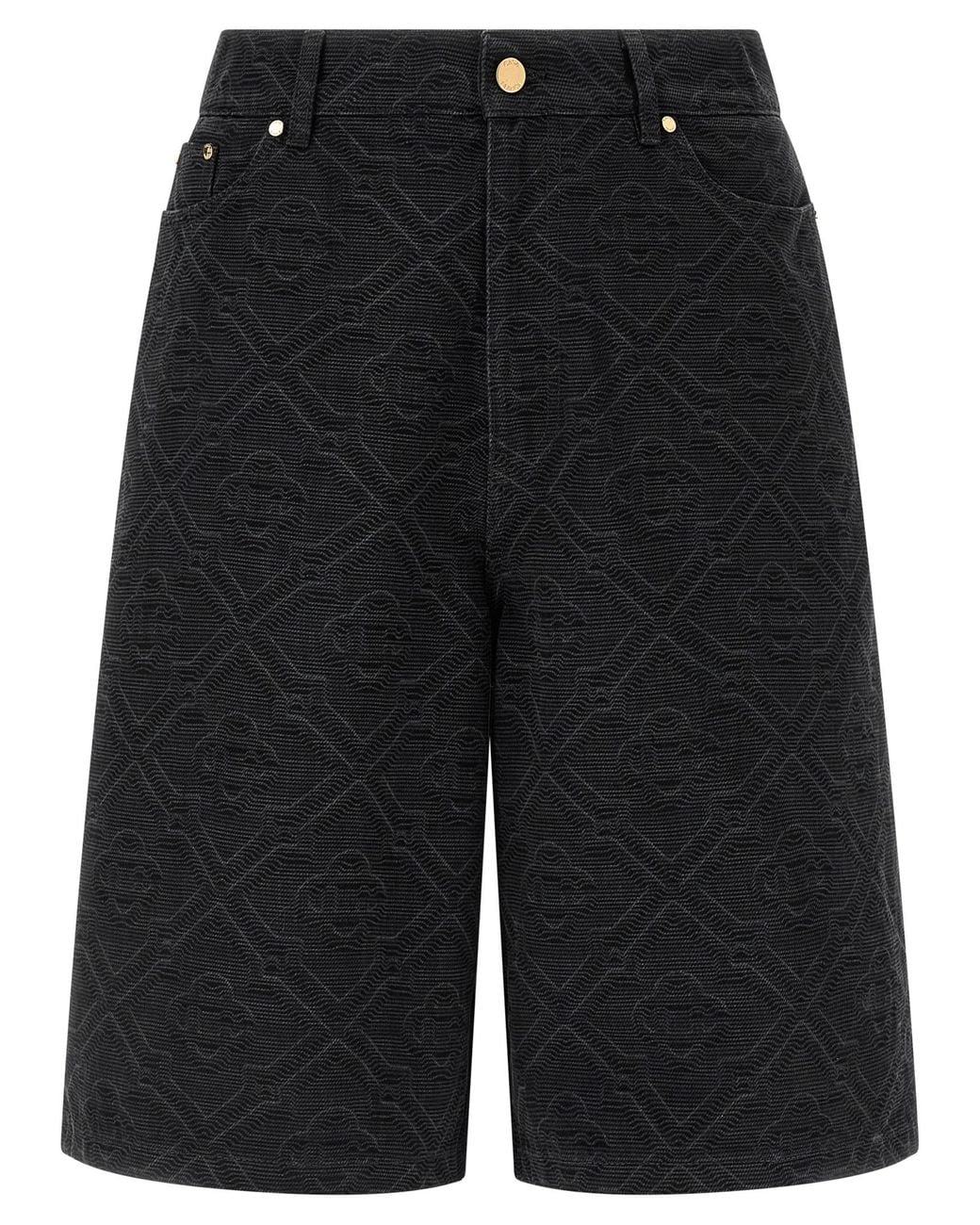 Casablanca Black Cotton Bermuda Shorts for men