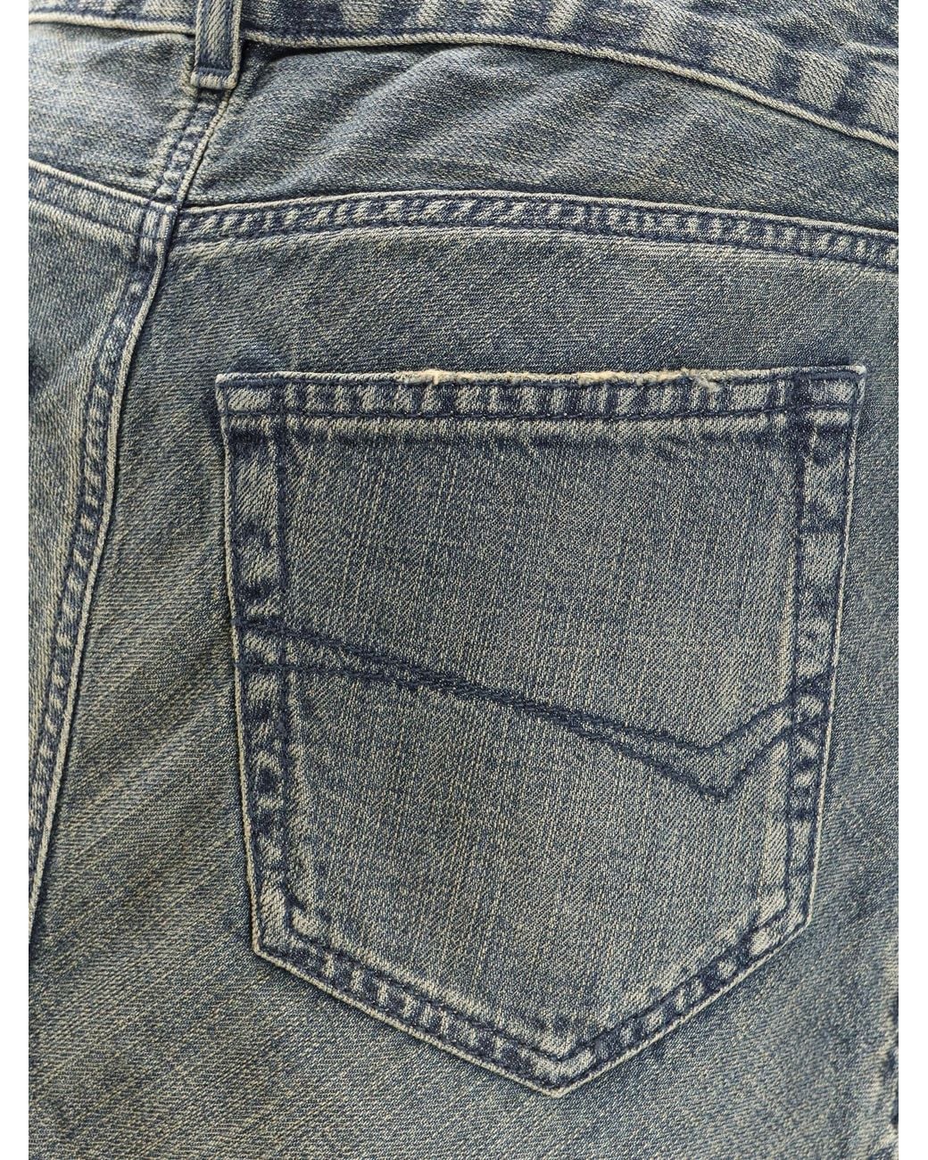 Balenciaga Gray Denim Midi Skirt