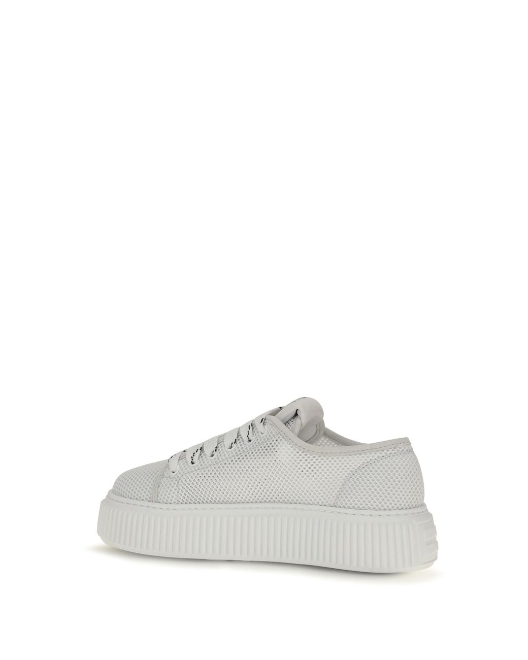 Miu Miu White Platform Sneakers Upper: Polyamide Lace-Up Shoes