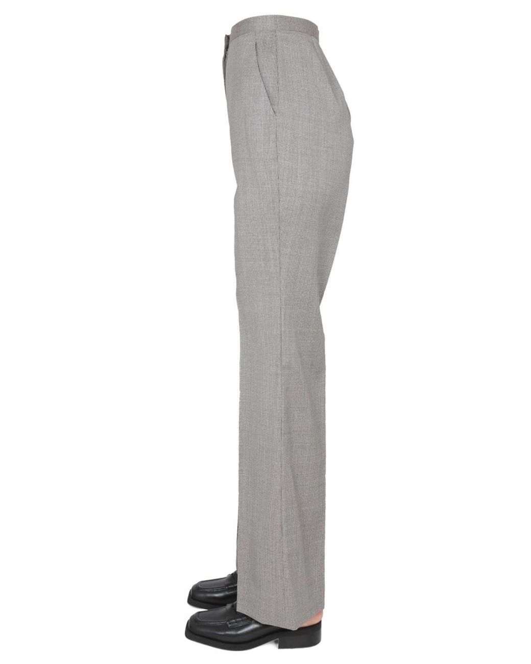 Fabiana Filippi White Fabiana Filippi Micro Houndstooth Virgin Wool Trousers