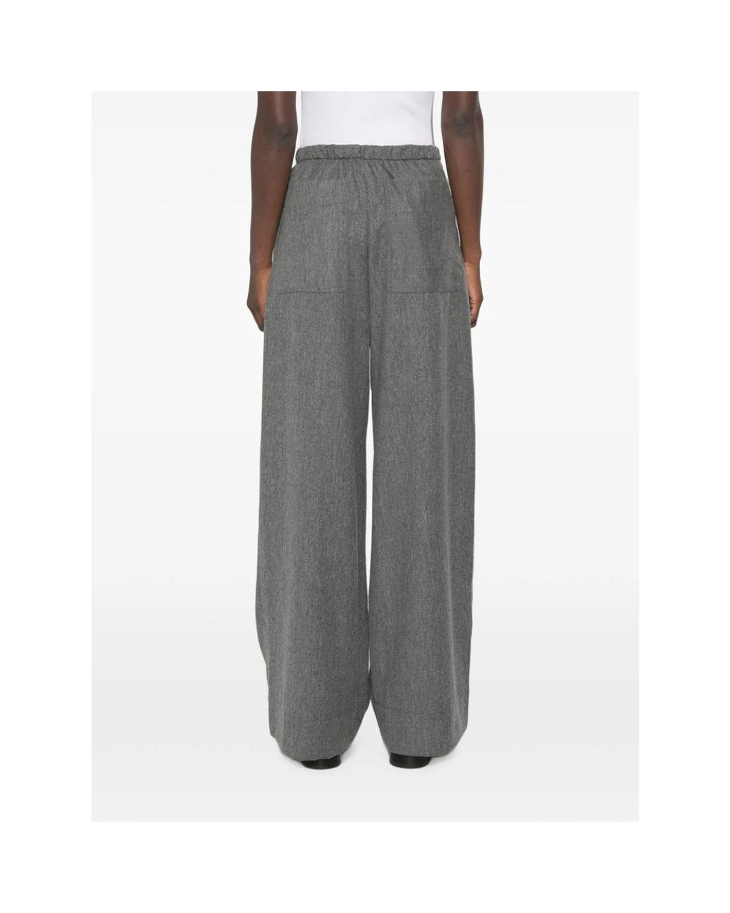 Soeur Gray Hugues Drawstring Wool Trousers