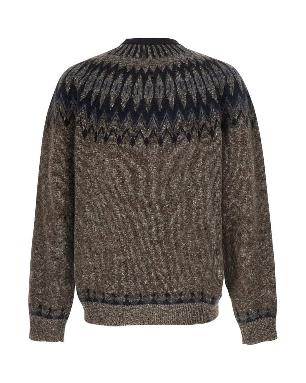 Roberto Collina Gray Roberto Collina Norwegian Jacquard Sweater for men