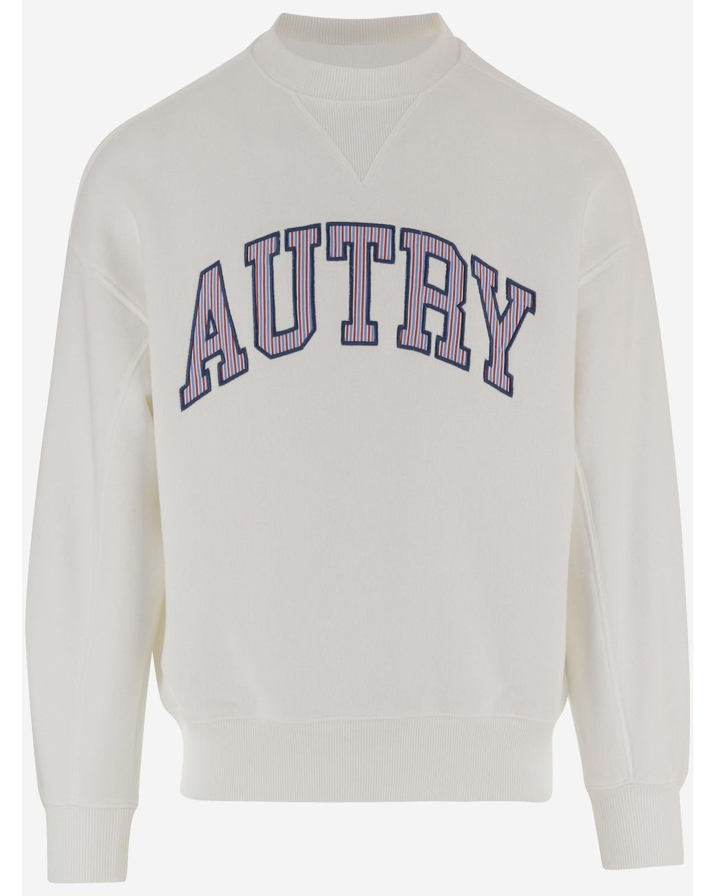 Autry White Cotton Sweatshirt With Logo Sweatshirts for men