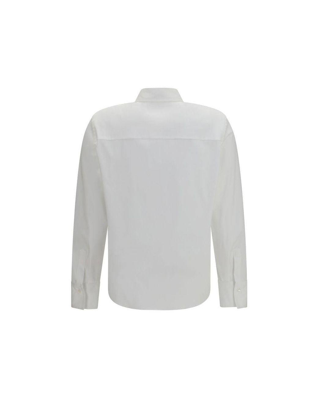 Brunello Cucinelli Gray White Cotton Dress Shirt