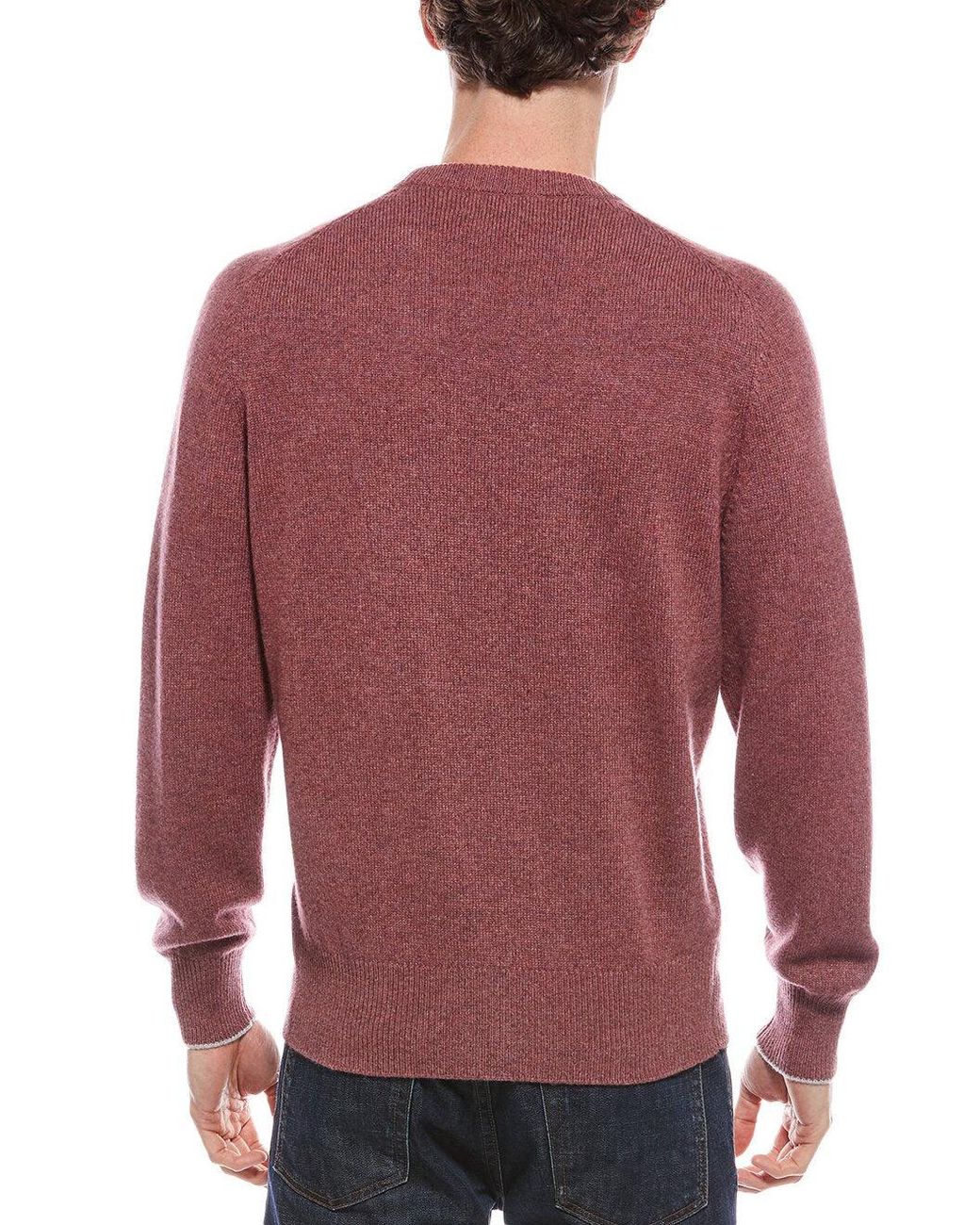 Brunello Cucinelli Red Multicolor Cashmere Sweatshirt for men