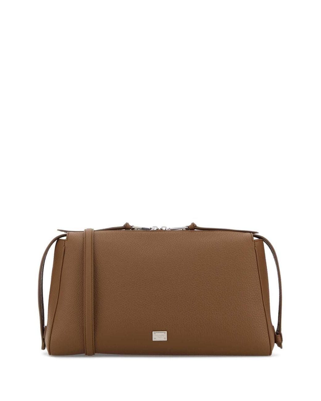 Dolce & Gabbana Brown Dolce & Gabbana Pebbled Calf Leather Shoulder Bag