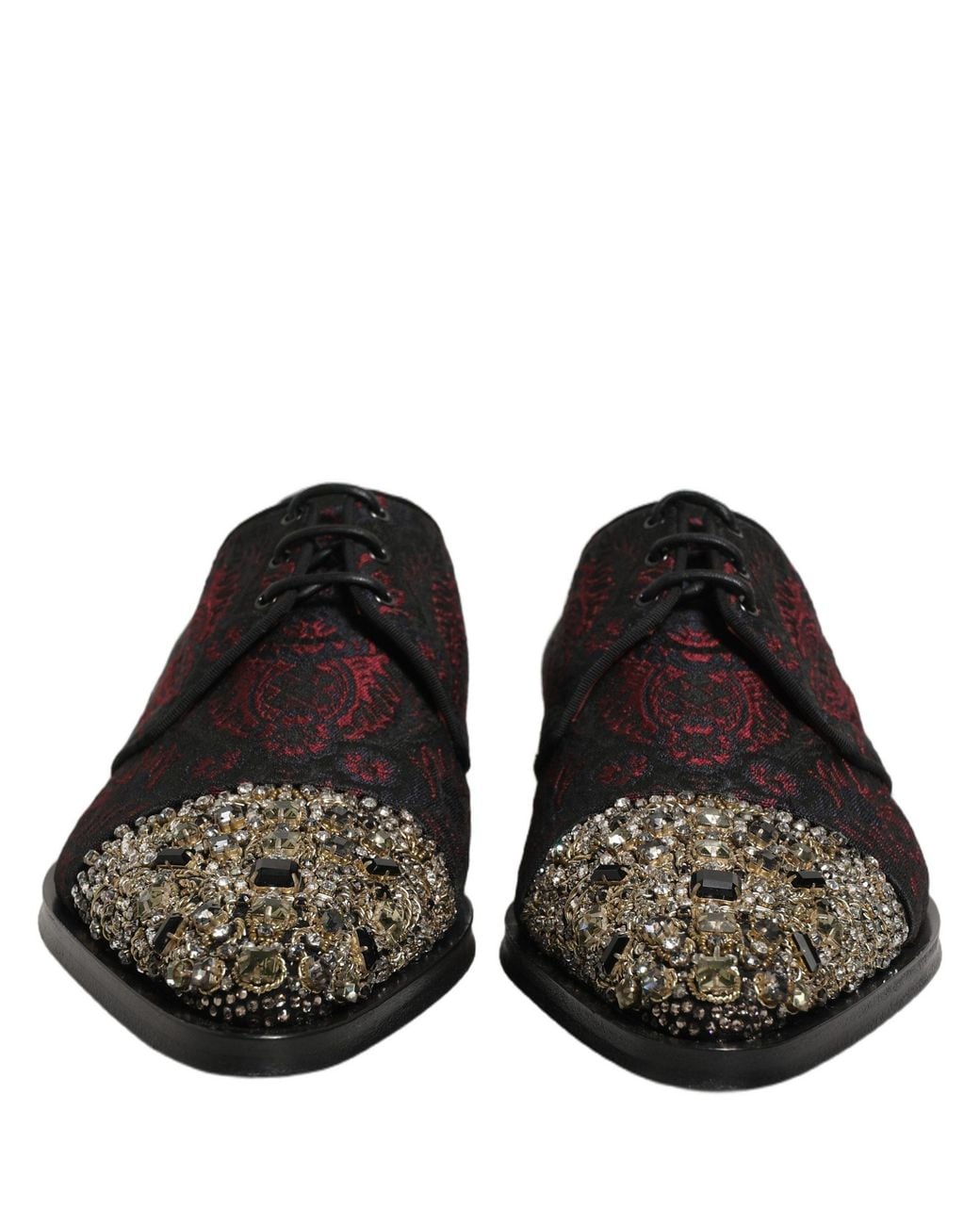 Dolce & Gabbana Black Embellished Derby Dress Formal Shoes And Leather for men