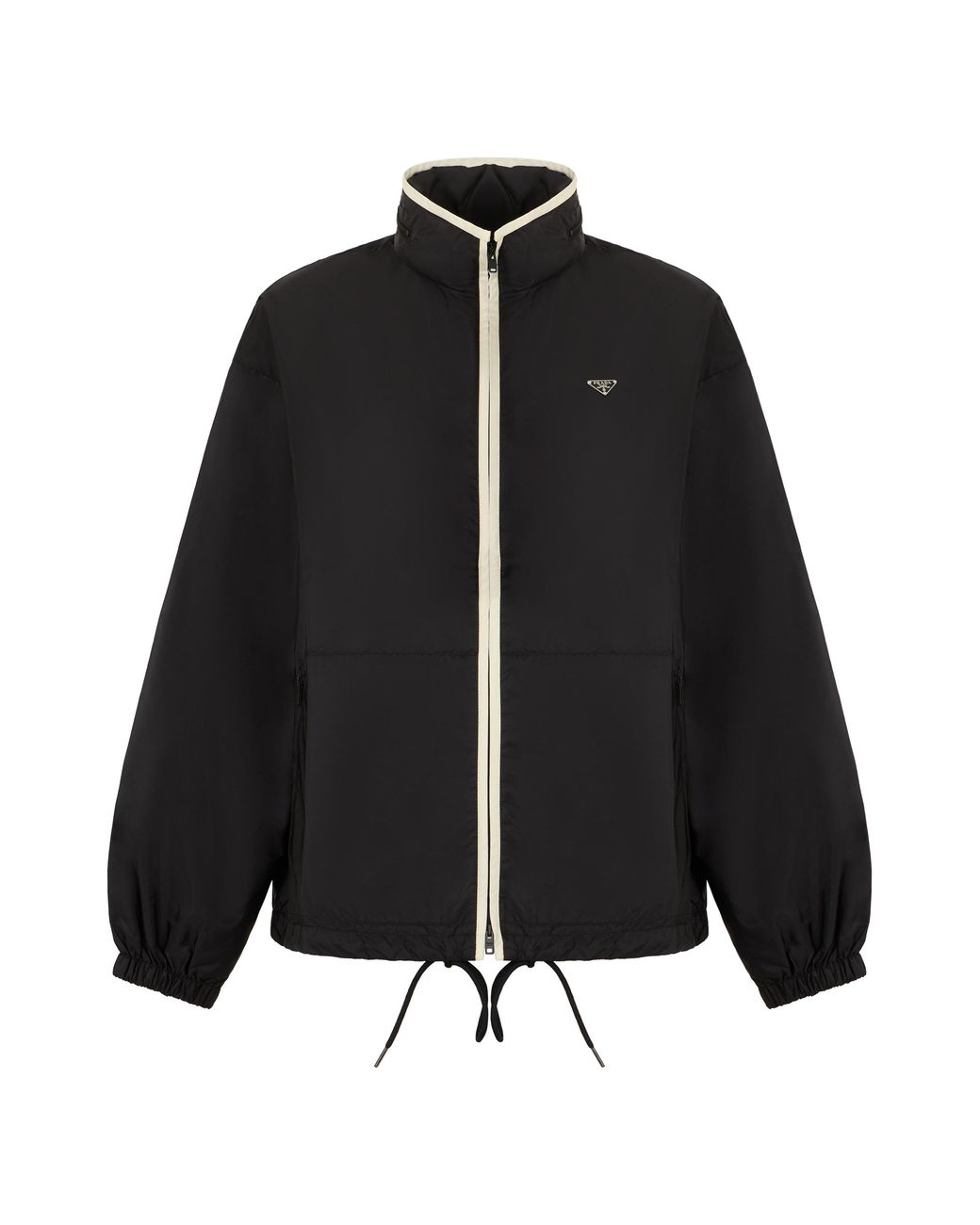 Prada Black Windbreaker Re-Nylon Polyamide Trench & Raincoats