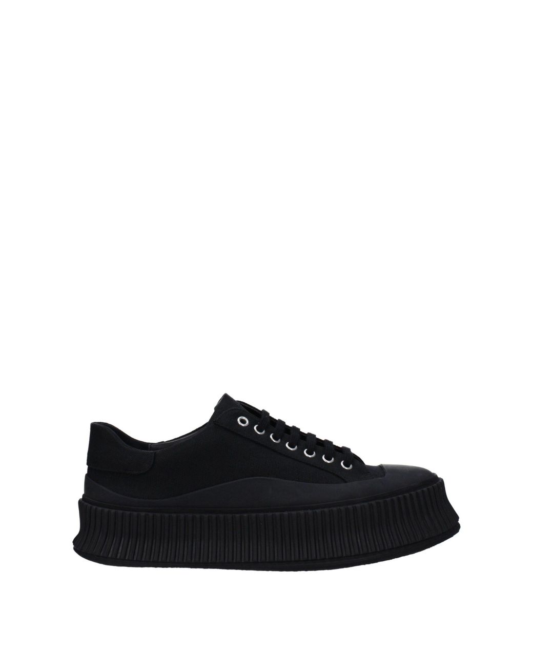 Jil Sander Black Fabric Platform Sneakers for men
