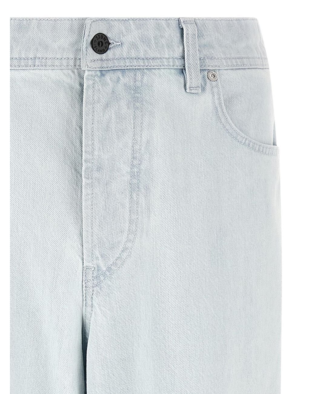 Stone Island Blue Bleached Denim Jeans for men