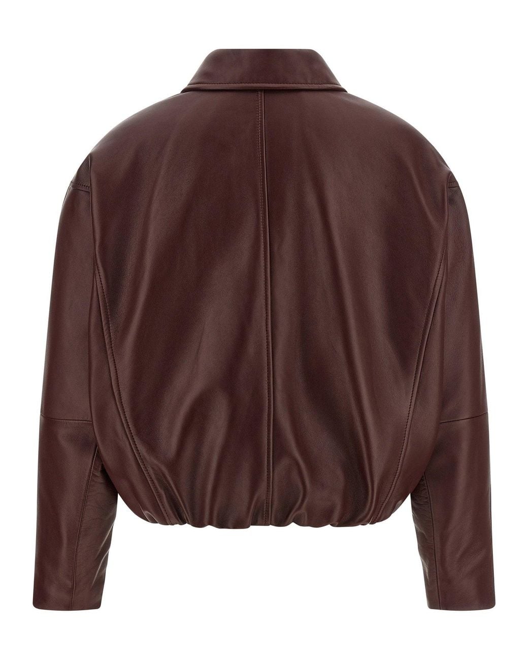 Brunello Cucinelli Brown Lightly Padded Nappa Leather Jacket