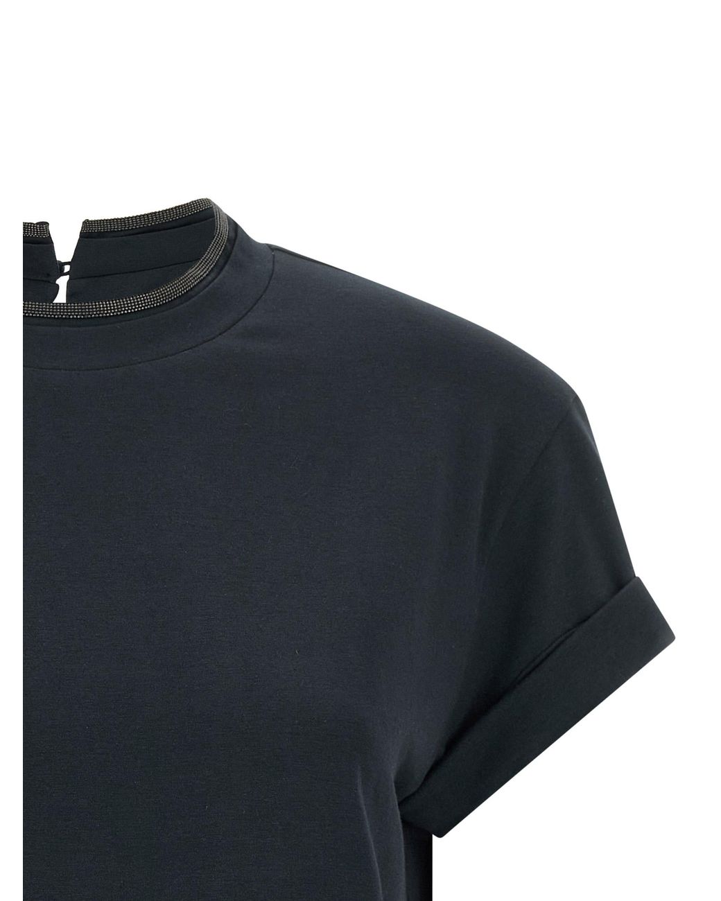 Brunello Cucinelli Black Cotton T-Shirt