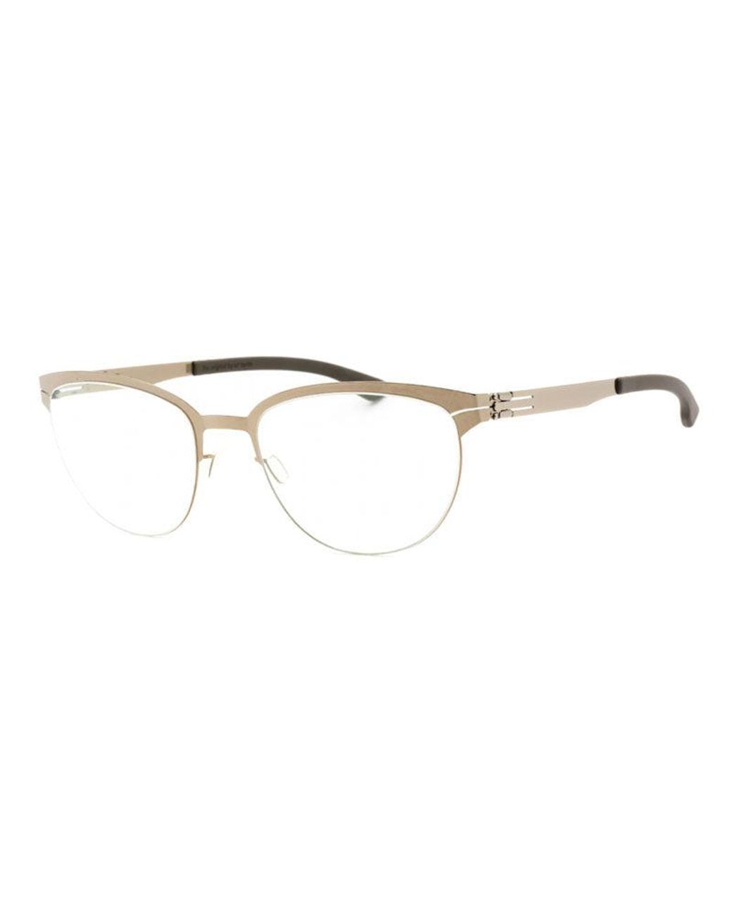 Ic! Berlin Metallic Eyeglasses Oval Full Rim, Shiny Bronze Warm Frame And Clear Demo Lenses Lens Theingenuem1417073