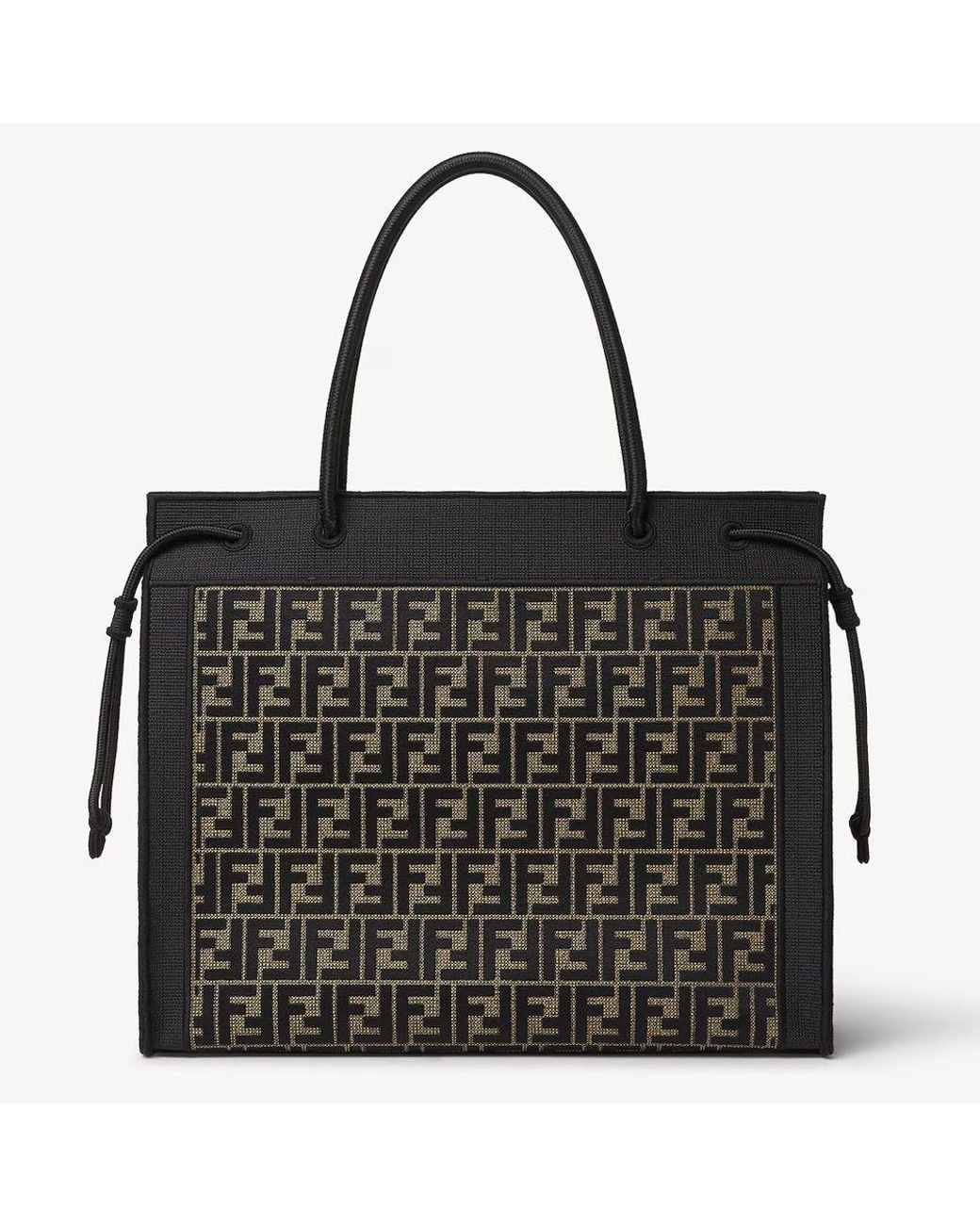 Fendi Black Fendi Ff Monogram Jacquard Shoulder Bag