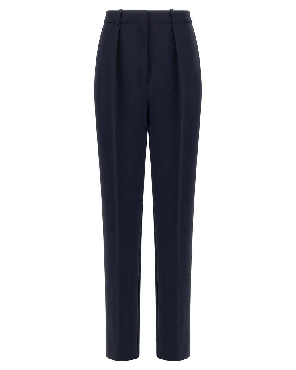 Elisabetta Franchi Blue High-Waist Crepe Trousers