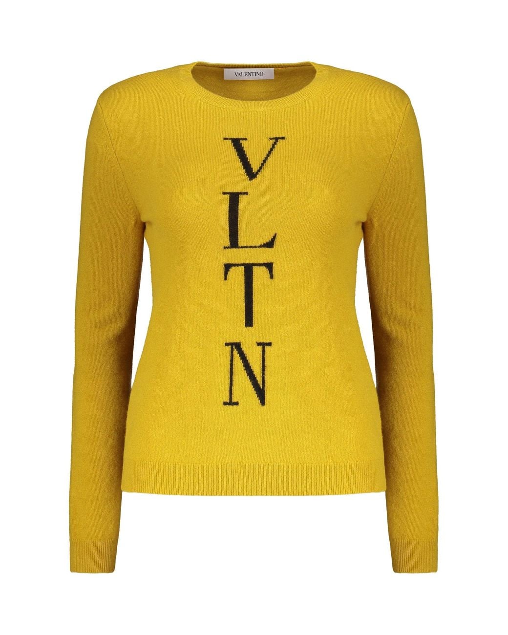 Valentino Yellow Mustard Wool Crewneck Sweater