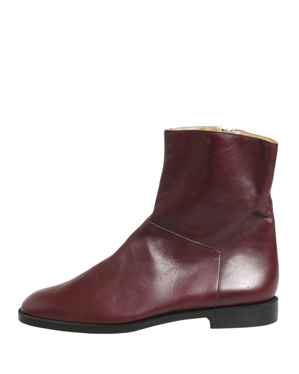 Dolce & Gabbana Black Leather Flats Biker Ankle Boots Shoes