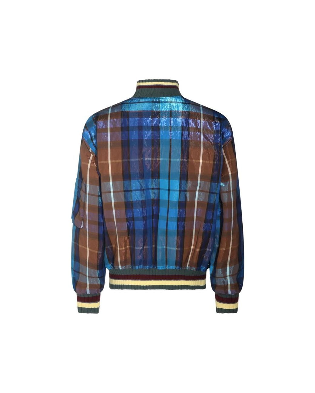 Vivienne Westwood Blue Plaid Bomber Jacket- Polyester for men