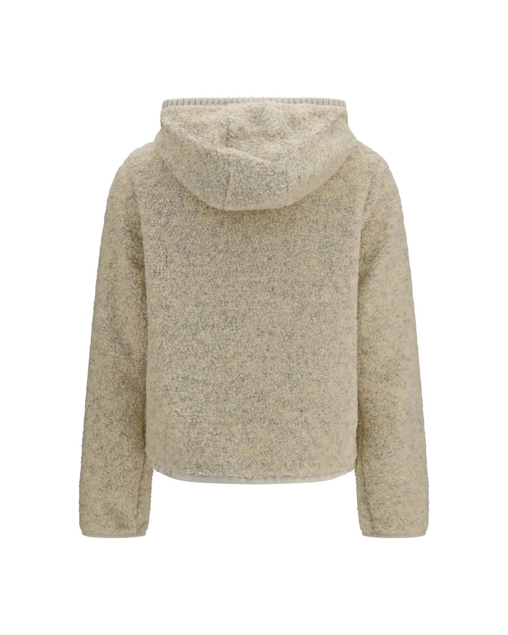 Moncler White Padded Teddy Hoodie Sweater