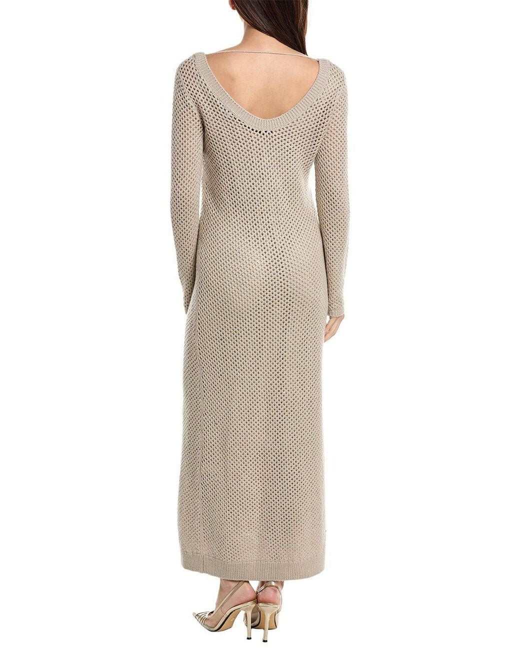 Brunello Cucinelli Natural Open Knit Dress