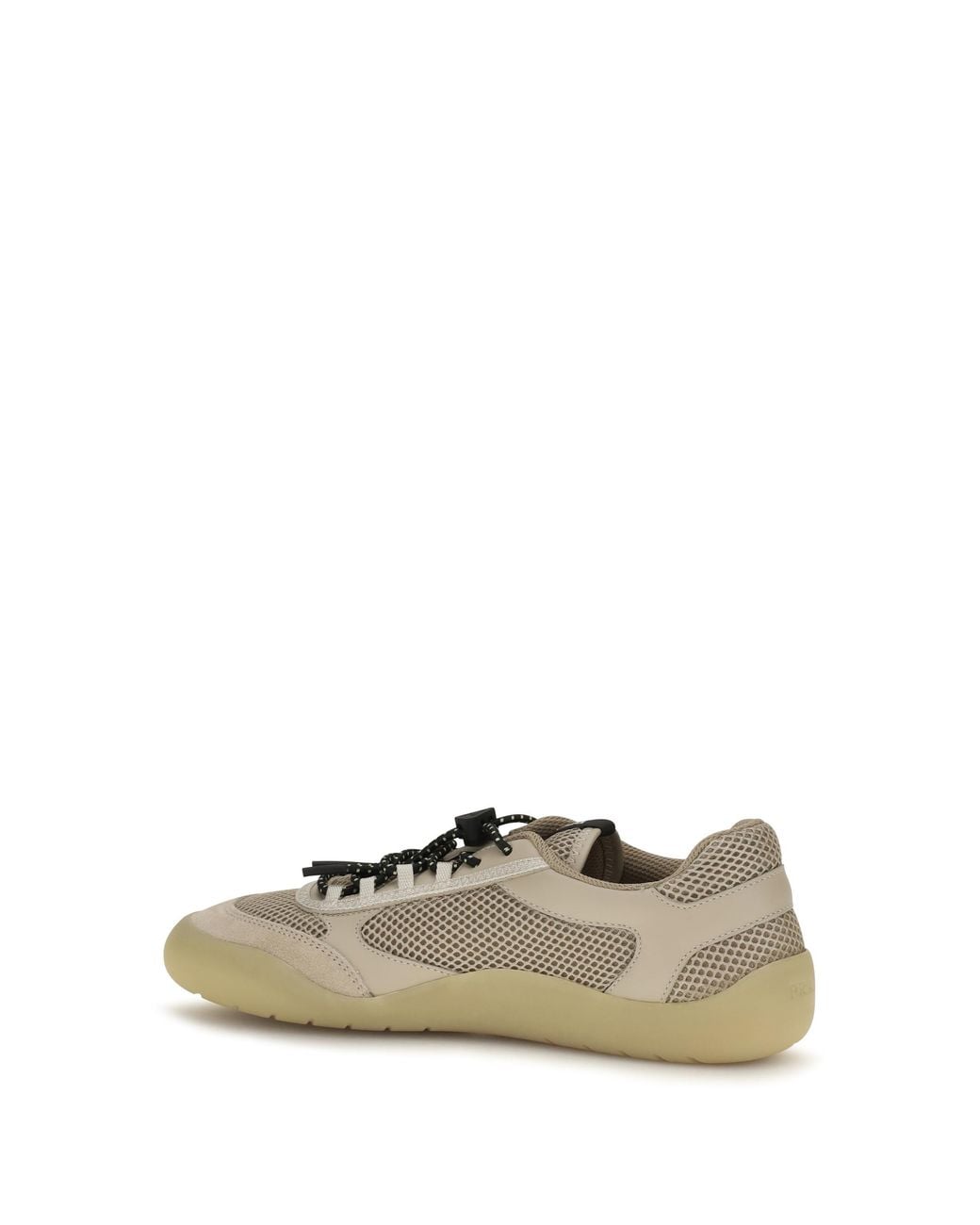 Prada Metallic Sneakers Speedrock Mesh & Leather Upper: Calf Flat Shoes