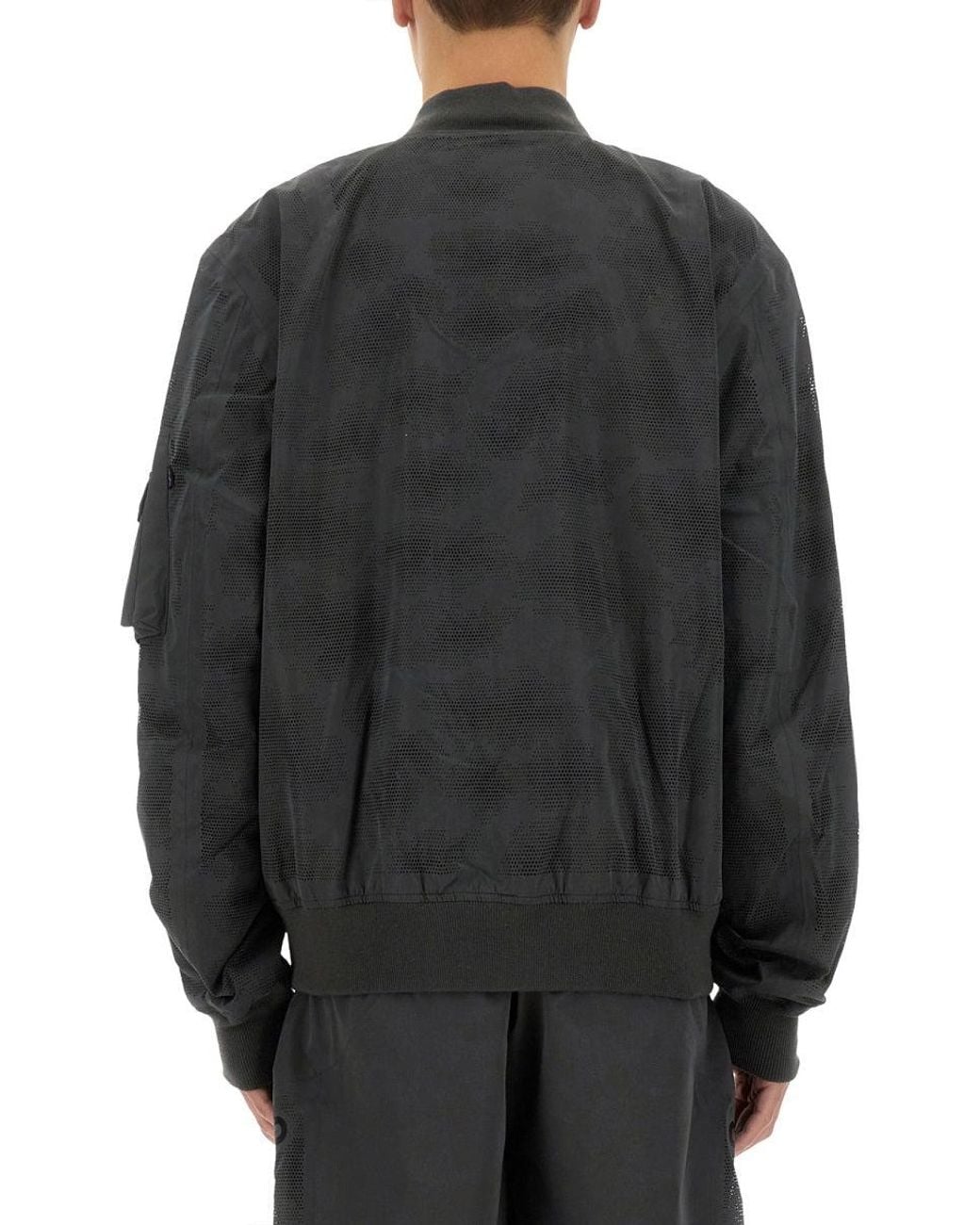 Alpha Industries Gray Alpha Industries Laser-Cut Polyester Jacket for men